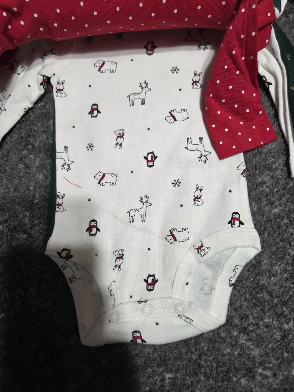 Carter's 4 Pack Holiday/winter Onesies.